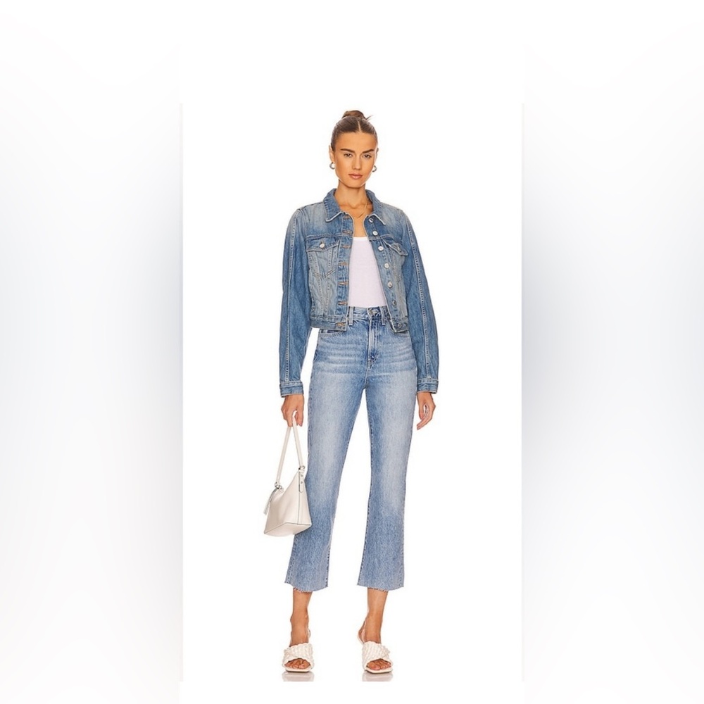 Veronica Beard Light Blue High-Rise Cropped Jeans